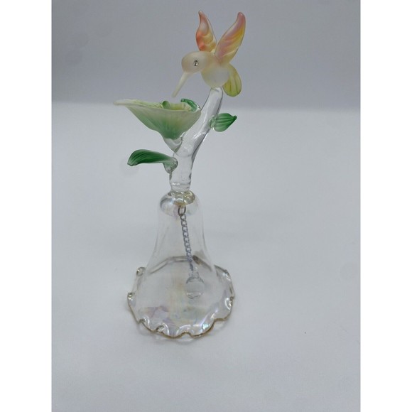 Vintage Hummingbird Bell Glass. With Color - Picture 2 of 3